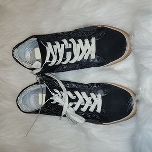 NWOB - DOLCE VITA Zoel MID-TOP Sneakers in MULTI PATTERN BLACK Women’s Size 9 US